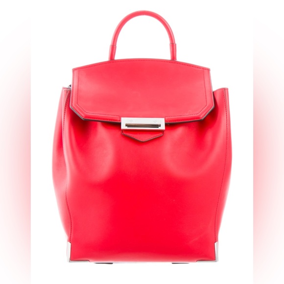NWT Alexander Wang Prisma Red Leather Backpack Adult size large - Picture 2 of 13
